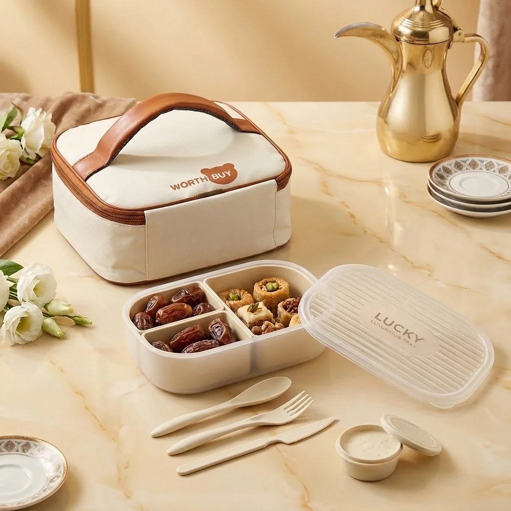 Meal Prep Or Prep Meal - 3-delige plastic bentobox, geschikt voor de